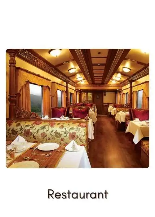 Dinning Area in Golden Chariot Train