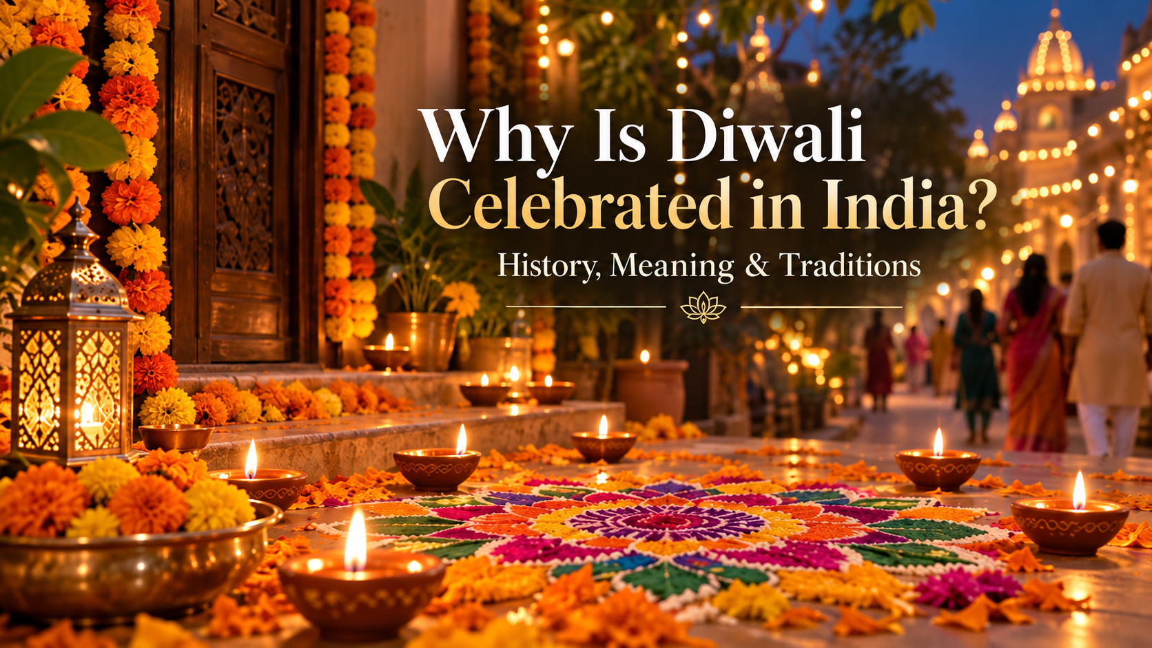 Diwali Festival of Lights in India with traditional diyas and rangoli decorations