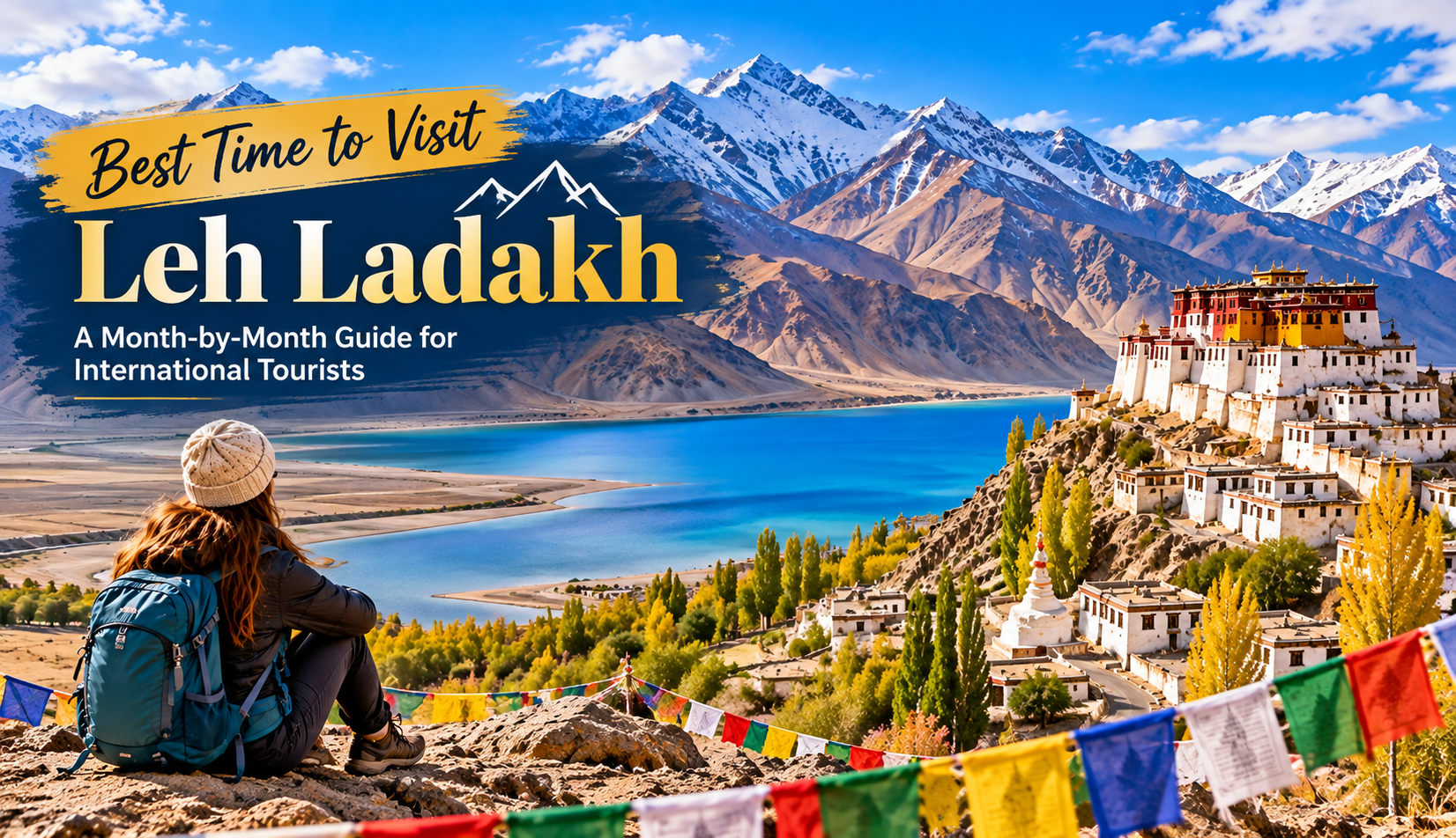 Best time to visit Leh Ladakh for international tourists with Himalayan mountains, monastery and scenic Ladakh landscape